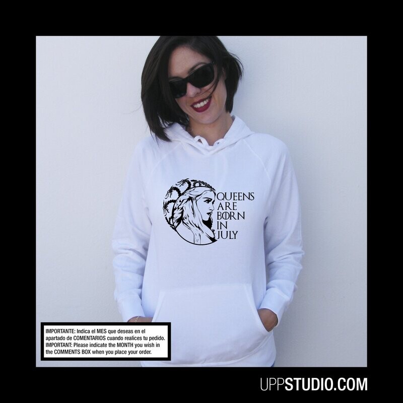 Sudadera Queens Are Born In | Personalizable
