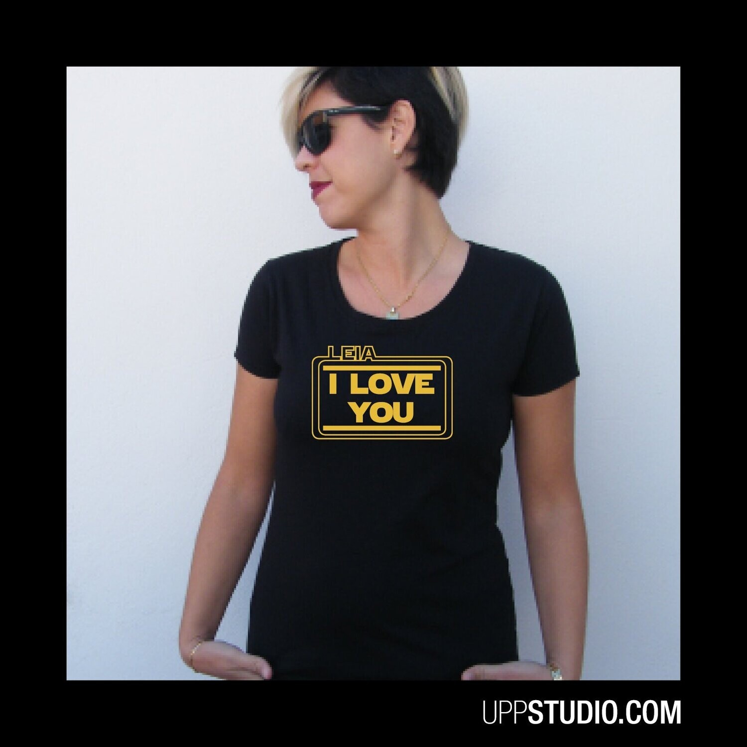 Princess Leia I Love You T-Shirt | Han Solo I Know | Star Wars, Sizing: Chica (Leia)