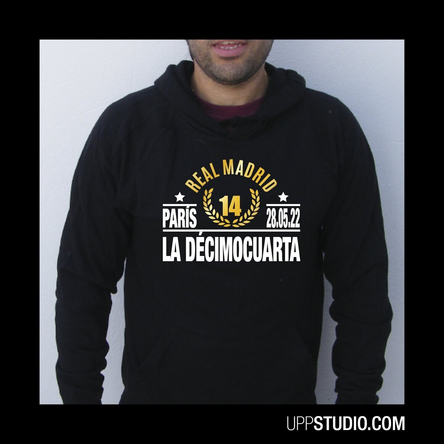 Sudadera Real Madrid | La Décimocuarta Champions League, Tallaje: Unisex, Color: Negro