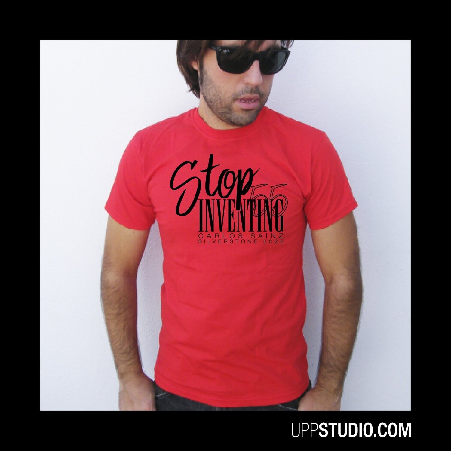 Camiseta Carlos Sainz Jr. | Stop Inventing, Tallaje: Chico, Color: Rojo
