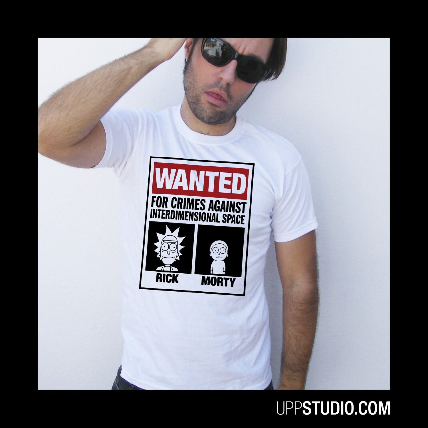 Camiseta Rick & Morty | Wanted, Tallaje: Chico, Color: Blanco