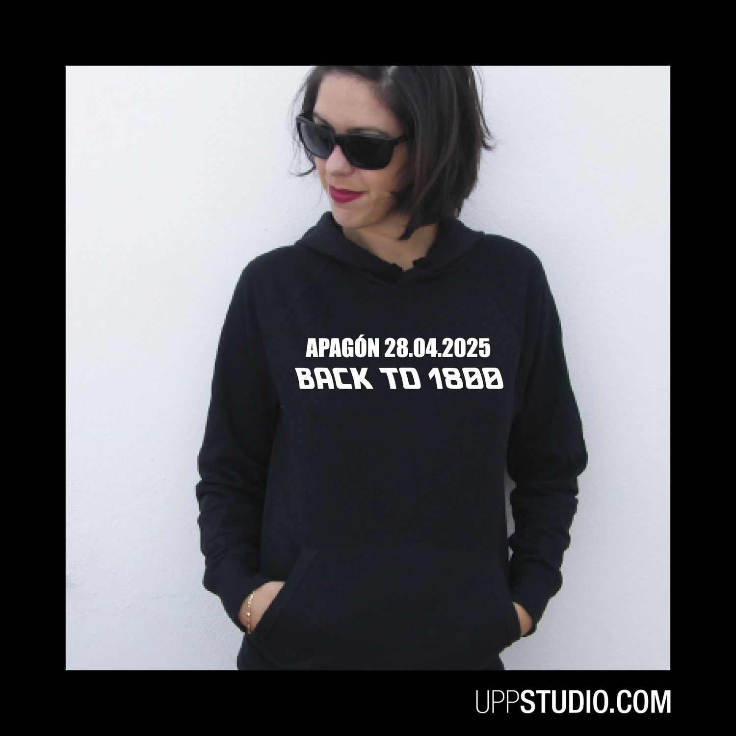 Sudadera Apagón 28-04-2025, Color: Negro, Tallaje: Chico