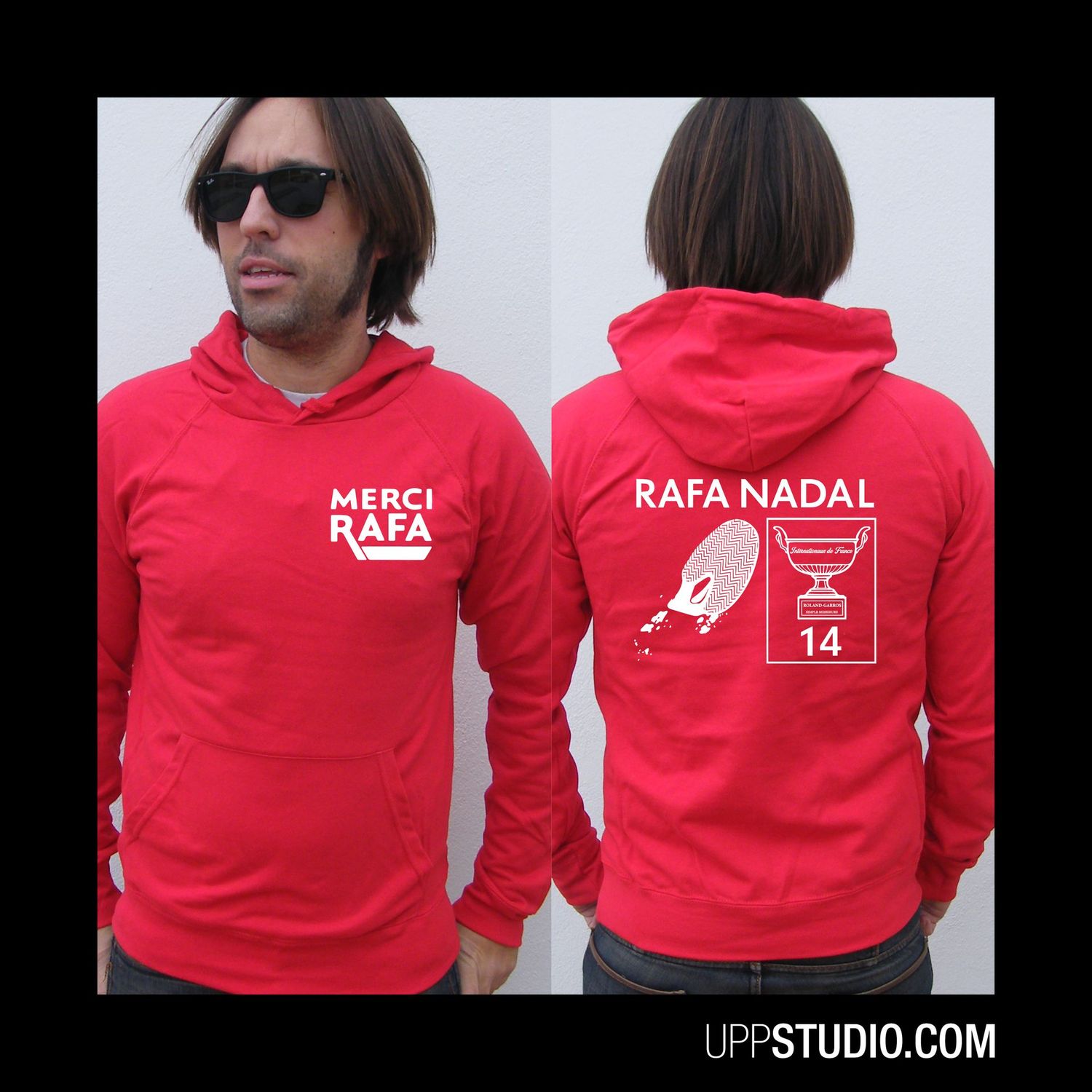 Sudadera Rafa Nadal | 14 Roland Garros, Color: Rojo, Tallaje: Unisex