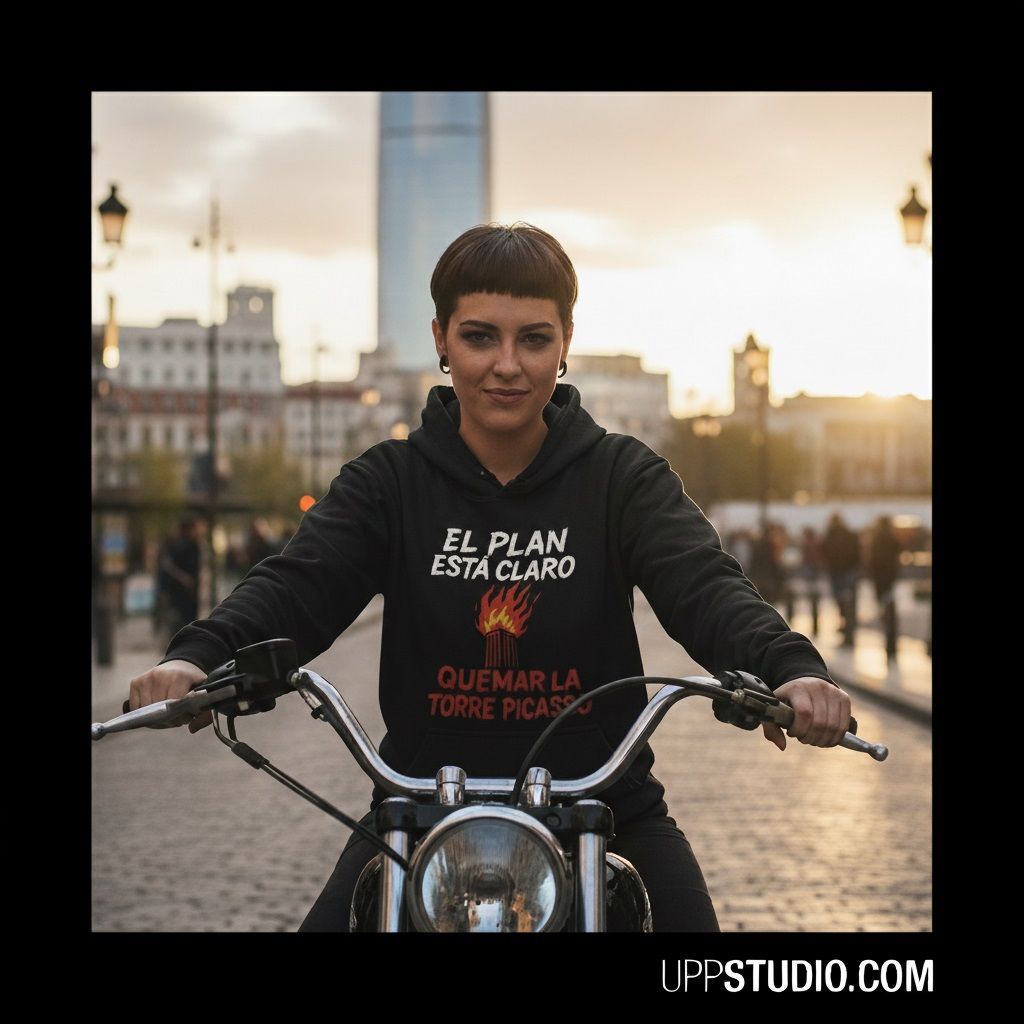 Sudadera Arde Bogotá | La Torre Picasso, Color: Negro, Tallaje: Unisex