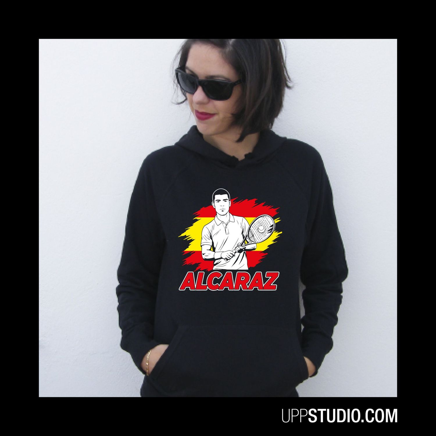 Sudadera Carlos Alcaraz | España, Tallaje: Unisex, Color: Negro