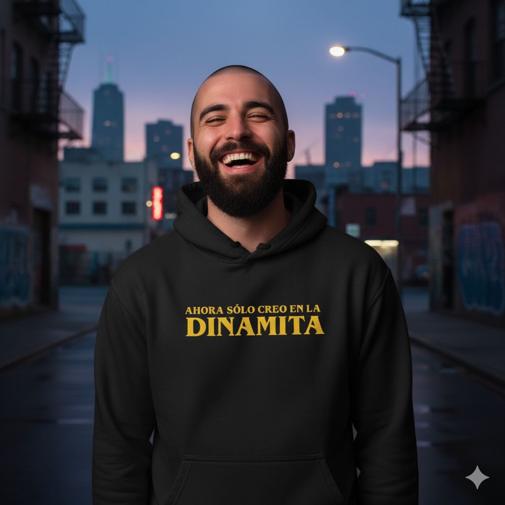 Sudadera Ahora Sólo Creo En La Dinamita, Color: Negro, Tallaje: Unisex