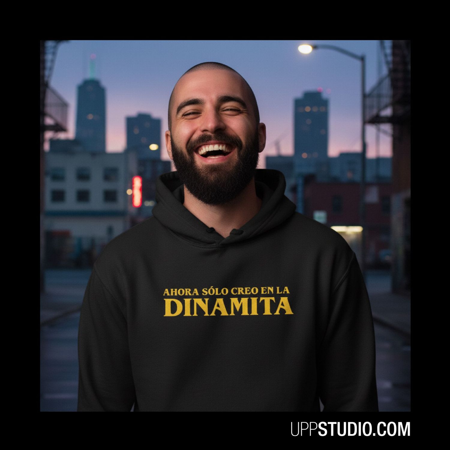 Sudadera Ahora Sólo Creo En La Dinamita, Color: Negro, Tallaje: Unisex