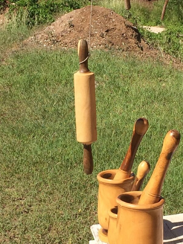 Roll pin and Mortar and Pestle Ironwood