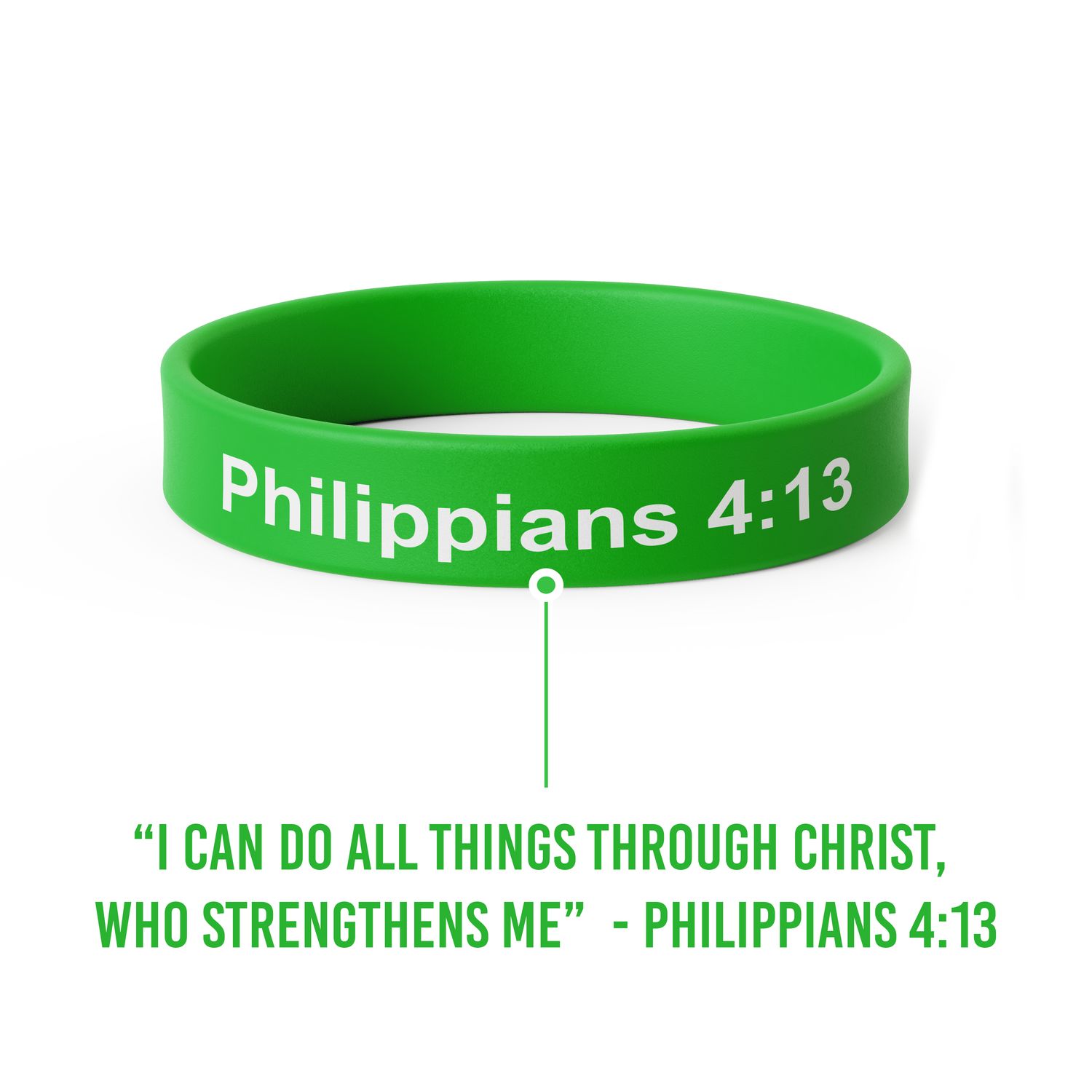 Philippians 4:13  Green Wristband