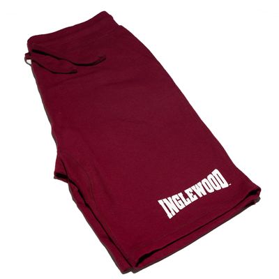 "INGLEWOOD SHORTS BURGUNDY &amp; WHITE"