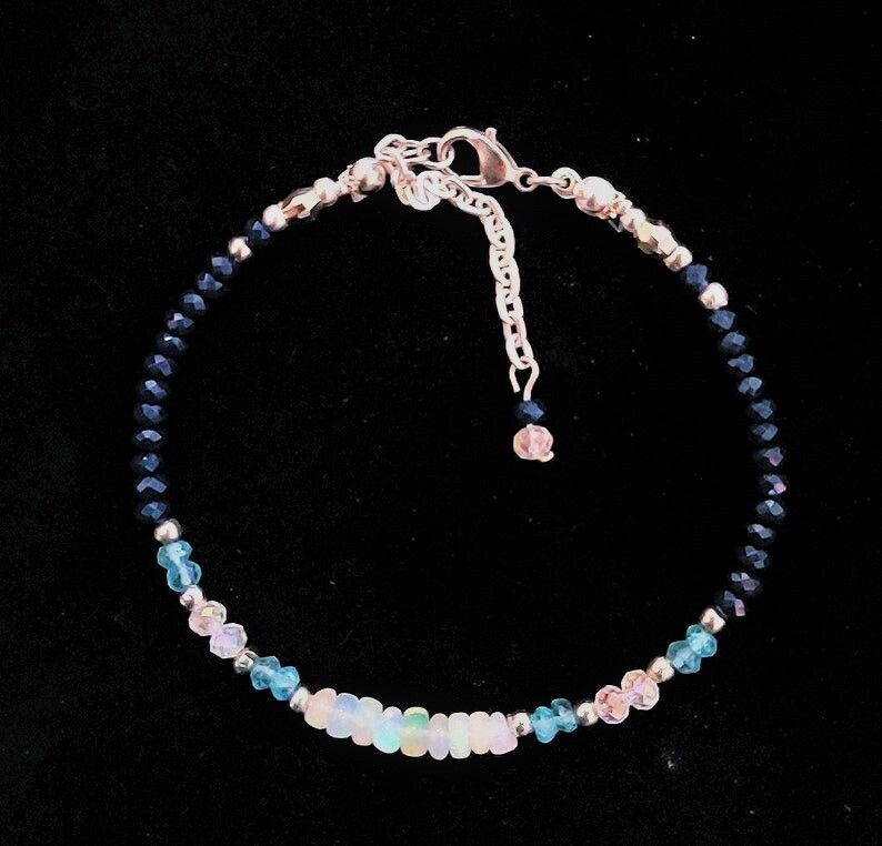 Sapphire &amp; Opal Beaded Bracelet