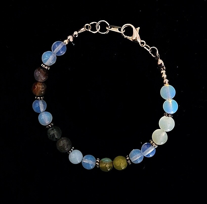 Opalite Citrine &amp; Jasper Beaded Bracelet