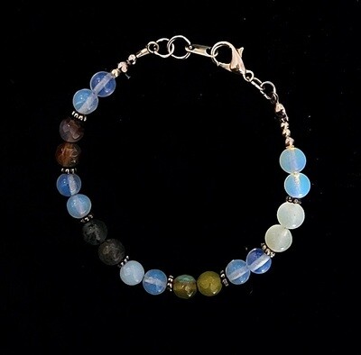 Opalite Citrine &amp; Jasper Beaded Bracelet