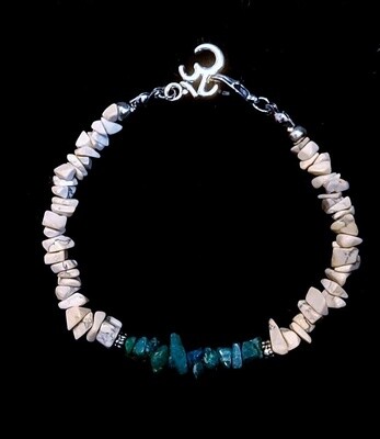 Howlite &amp; Jade Beaded Bracelet