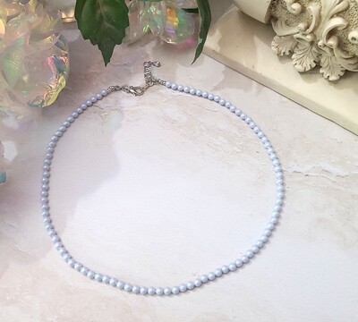 Swarovski Iridescent Light Blue Freshwater Pearl Choker Necklace