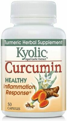 Kyolic Aged Garlic Extract Curcumin Healthy Inflammation Response Supplement, 50 Capsules