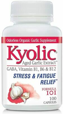 Kyolic Aged Garlic Extract Formula 101, Stress and Fatigue Relief, 100 Capsules