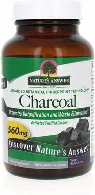 Nature's Answer Activated Charcoal Vegetarian Capsules 560 mg Charcoal per serving; 90 Capsules