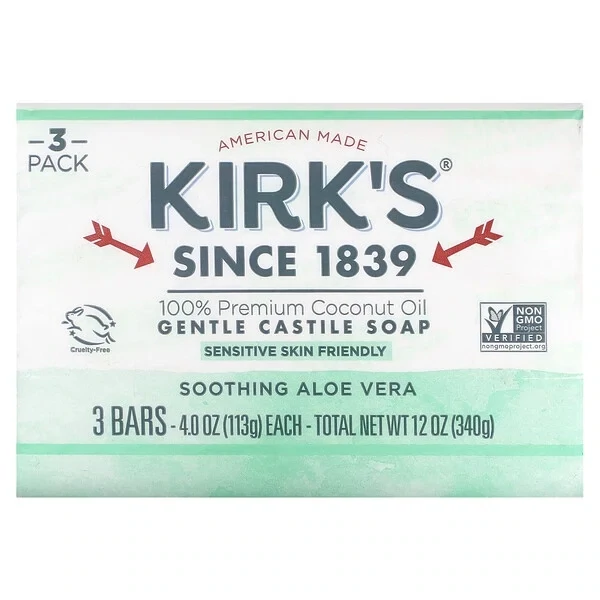 Kirk's Aloe Vera Coco Castile Bar Soap 3pk