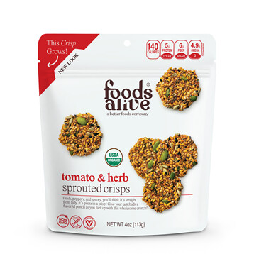 Foods Alive Sprouted Crisps-Tomato & Herb