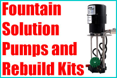 Fountain Solution Pumps, chillers, &amp; rebuild kits