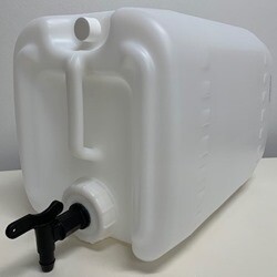 White Jug with handle and black spigot
