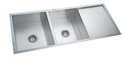 Parryware - Double bowl Sink With Drain Board C856799