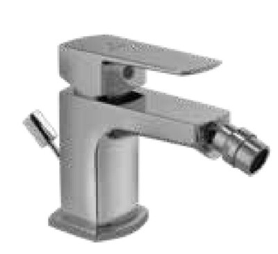 Jaquar-Single Lever 1-Hole Bidet Mixer with Popup Waste System with 375mm Long Braided Hoses-KUP-35213BPM