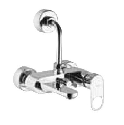 Jaquar-Single Lever Wall Mixer with Provision For Overhead Shower with 115mm Long Bend Pipe On Upper Side, Connecting Legs & Wall Flanges ORP-10117PM