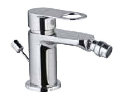 Jaquar-Single Lever 1-Hole Bidet Mixer with Popup Waste System with 375mm Long Braided Hoses ORP-10213BPM