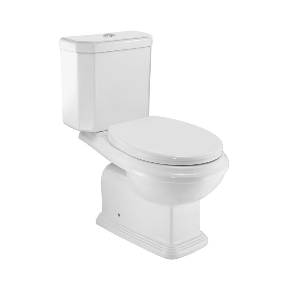 Jaquar-Rimless Bowl With Cistern For Coupled WC, UF Soft Close Seat Cover, Hinges, Dual Flush Cistern Fitting And Fixing Accessories QPS-WHT-7753P180UFPMZ