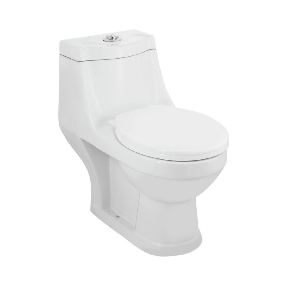 Jaquar-Single Piece WC With PP Soft Close Seat Cover, Hinges, Dual Flush Cistern Fitting, Fixing Accessories And Accessories Set CNS-WHT-851S300SPP