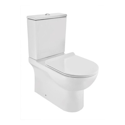 Jaquar-Rimless Bowl With Cistern For Coupled WC With UF Soft Close Slim Seat Cover, Hinges, Dual Flush Cistern Fitting, Conversion Bend, Fixing Accessories And Accessories Set OPS-WHT-15753NS250UFSMZ