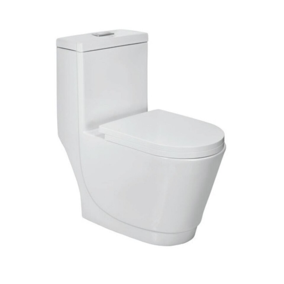 Jaquar-Rimless Single Piece WC With UF Soft Close Seat Cover, Hinges, Dual Flush Cistern Fitting, Fixing Accessories And Accessories Set OPS-WHT-15853S300UF