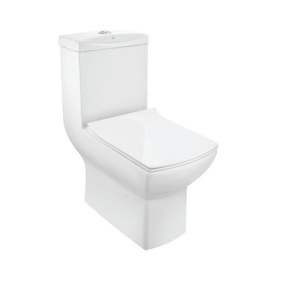 Jaquar-Single Piece WC With UF Soft Close Slim Seat Cover, Hinges, Dual Flush Cistern Fitting, Fixing Accessories LYS-WHT-38851P180UFSM
