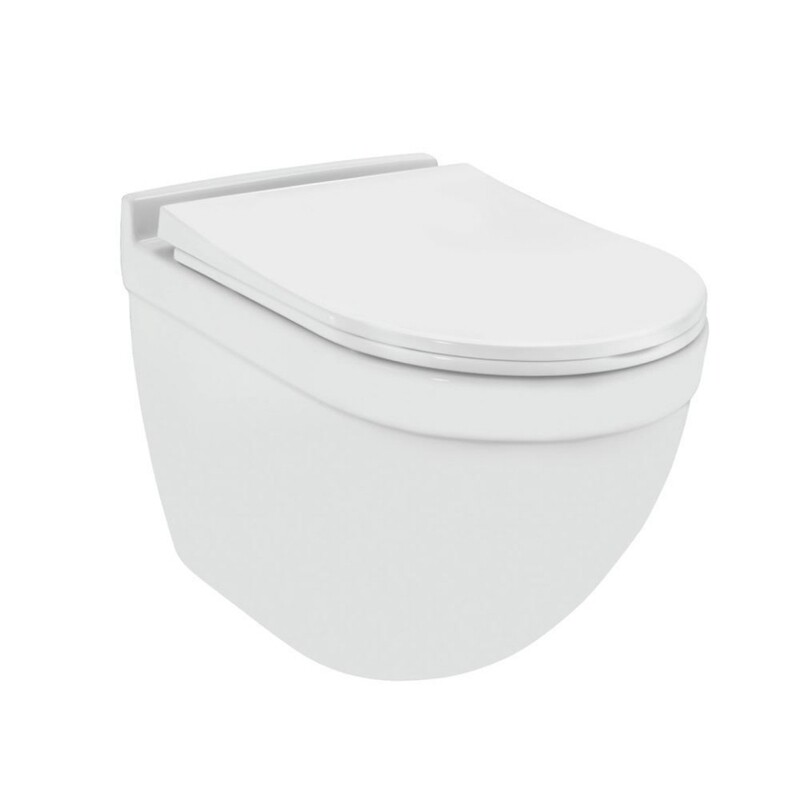 Jaquar-Rimless, Blind Installation Wall Hung WC With UF Soft Close Slim Seat Cover, Hinges And Accessories Set-SLS-WHT-6953BIPPSM