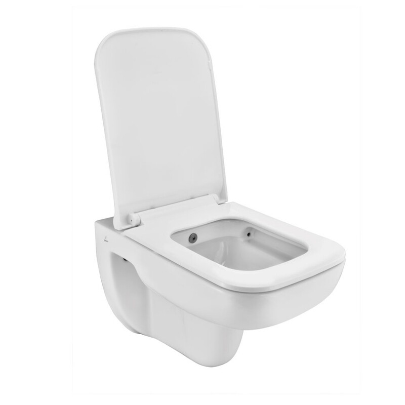 Jaquar-Rimless Wall Hung WC With Inbuilt
Jet, PP Soft Close Slim Seat Cover,
Hinges, Accessories Set FLS-WHT-5953JPPSM
