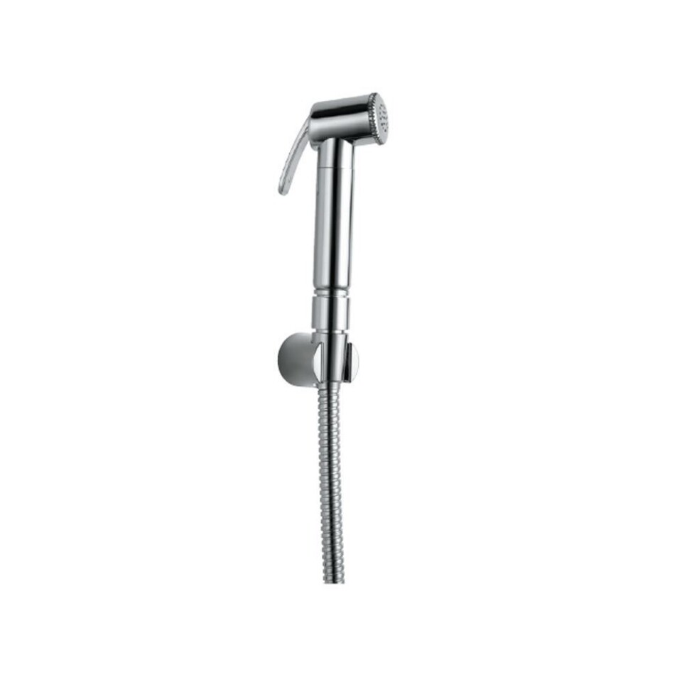 Jaquar-Hand Shower (Health Faucet) with 8mm Dia, 1.2 Meter Long Flexible Tube & Wall Hook with N.R.V (Back Flow Preventer) ALD-577
