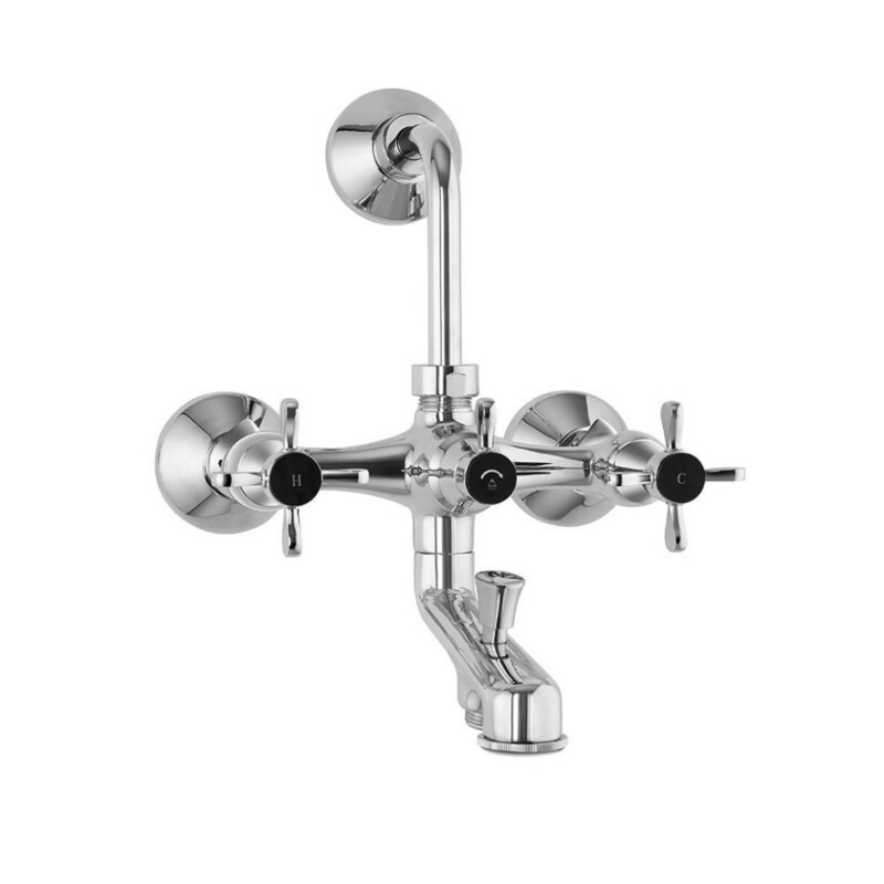 Jaquar-Wall Mixer 3-in-1 System withProvision for both Hand Shower andOverhead Shower Complete with115mm Long Bend Pipe,ConnectingLegs & Wall Flange (without Hand &Overhead Shower) -7281PM