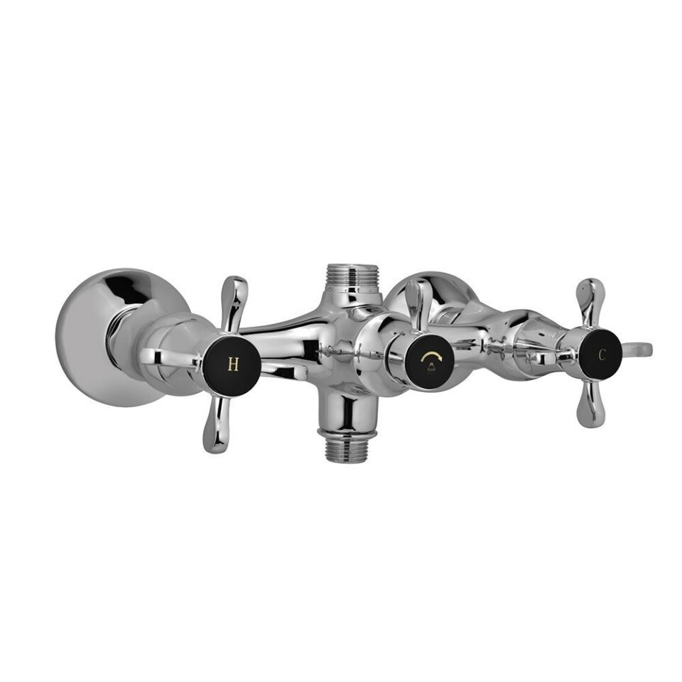 Jaquar-Exposed Wall Mixer with Provision Only for Overhead Shower & Hand Shower with Connecting Legs & Wall Flanges-7215PM