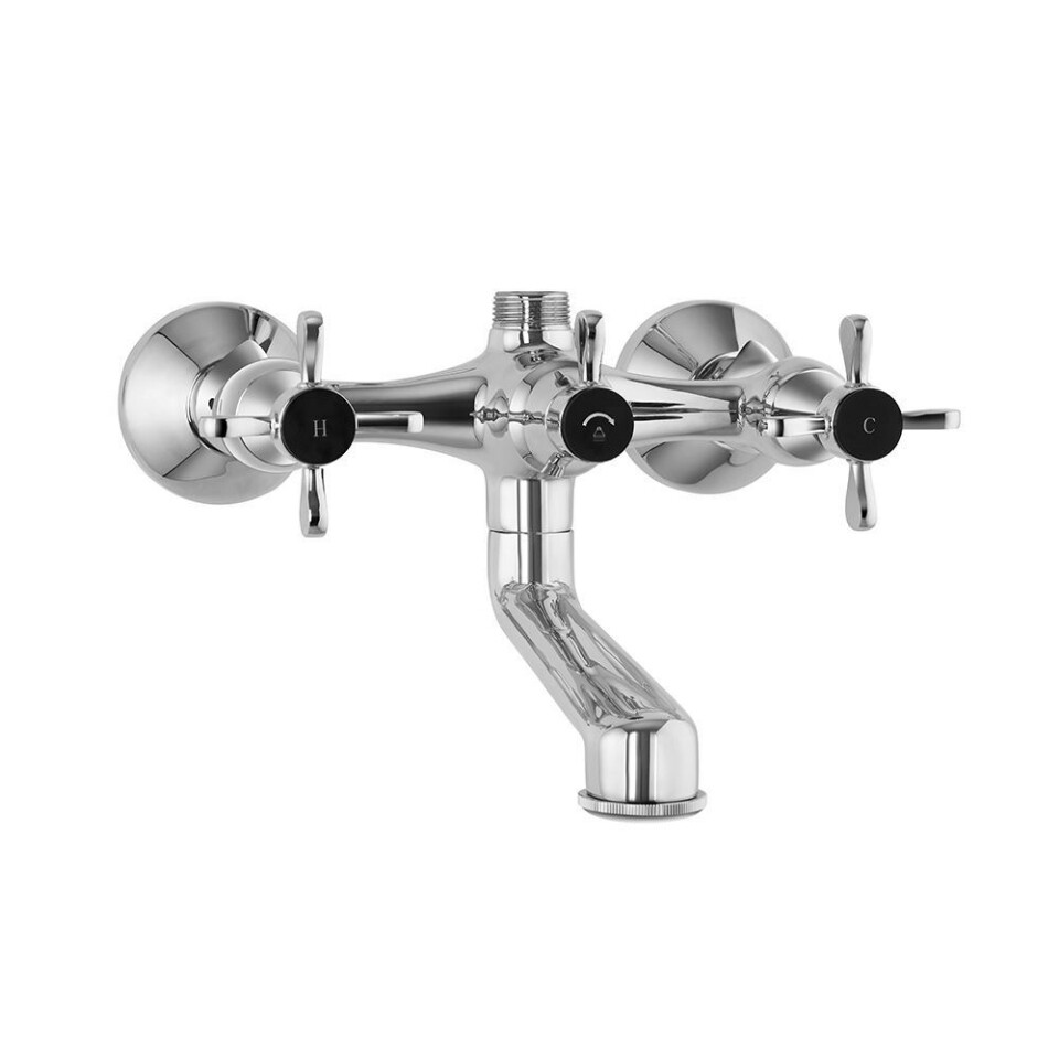 Jaquar-Wall Mixer with Telephone Shower Arrangement, Connecting Legs & Wall Flanges but without Crutch & Telephone Shower-7217PM