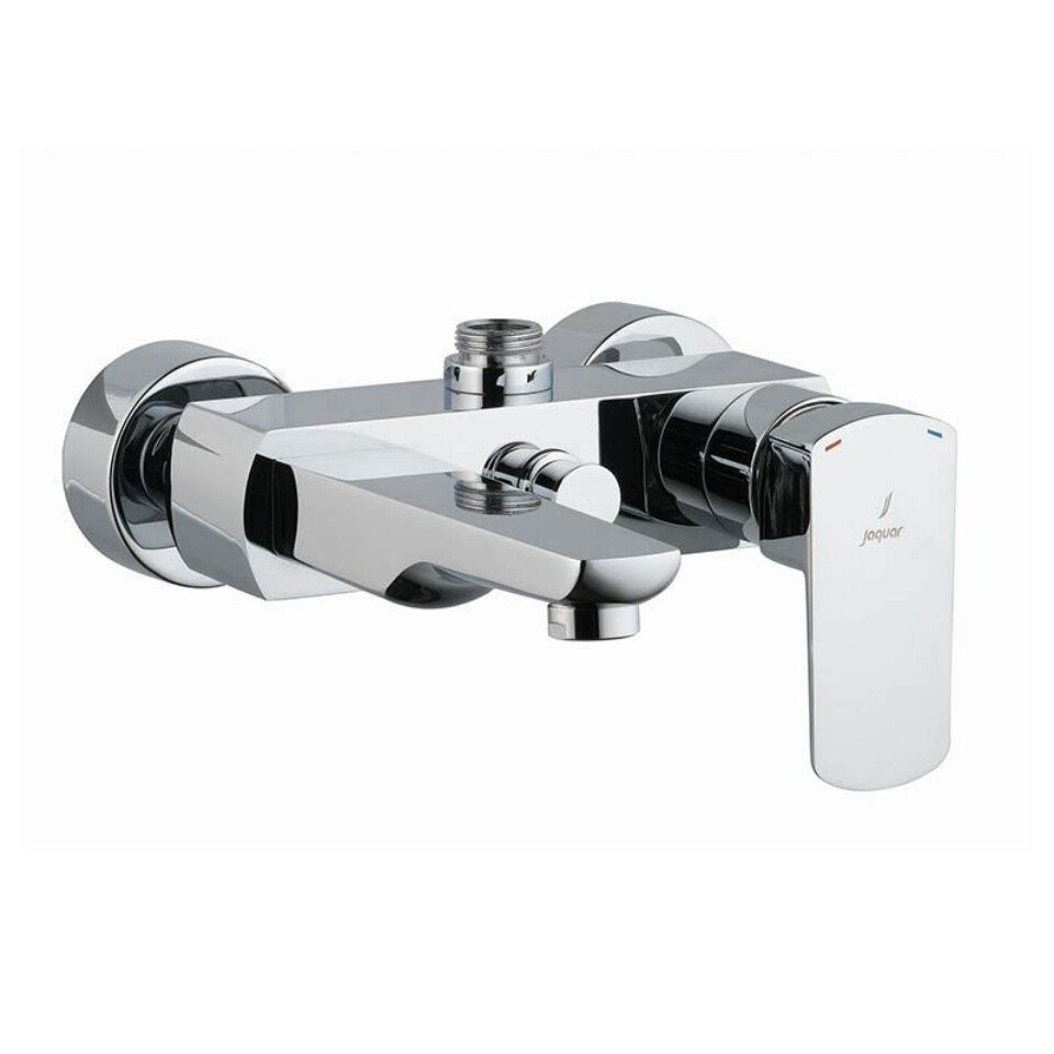 Jaquar-Single Lever Wall Mixer with Provision for Connection to Exposed Shower Pipe (SHA-1211N) with Connecting Legs & Wall Flanges -KUP-35115PM