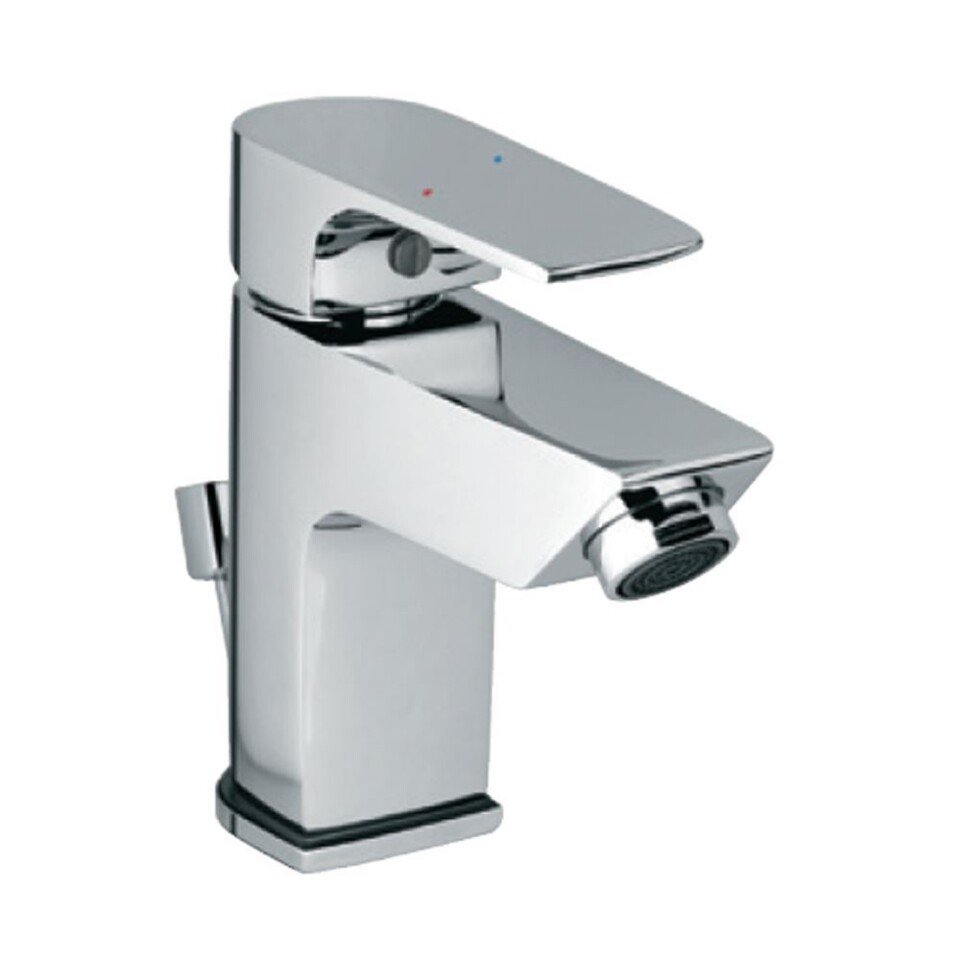 Jaquar-Single Lever Basin Mixer with Popup Waste with 450mm Long Braided Hoses ARI-39051B