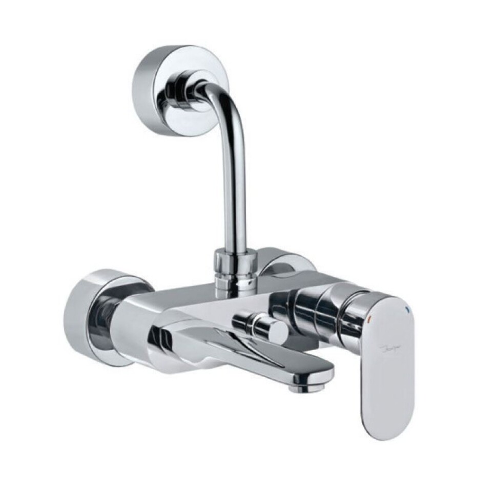 Jaquar-Single Lever Wall Mixer with Provision For Overhead Shower with 115mm Long Bend Pipe On Upper Side, Connecting
Legs & Wall Flanges-OPP-15117PM