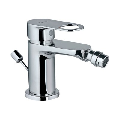 Jaquar-Single Lever 1-Hole Bidet Mixer with Popup Waste System with 375mm Long Braided Hoses ORP-10213BPM