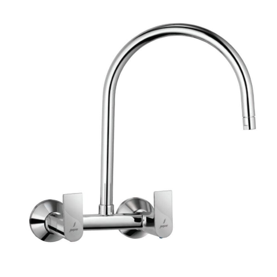 Jaquar-Sink Mixer With Regular Swinging Spout (Wall Mounted Model) With Connecting Legs & Wall Flanges LYR-38309