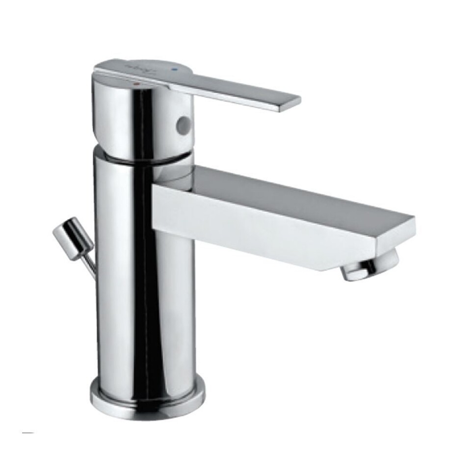 Jaquar-Single Lever Extended Basin Mixer (Height-95mm) without Popup Waste System with 450mm Long Braided Hoses FON-40023B