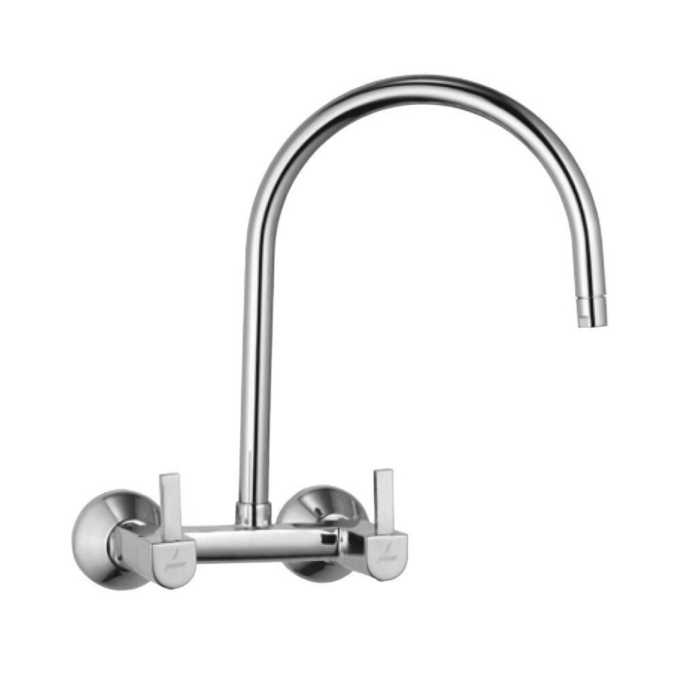 Jaquar-Sink Mixer With Regular Swinging Spout (Wall Mounted Model) With Connecting Legs & Wall Flanges DRC-37309