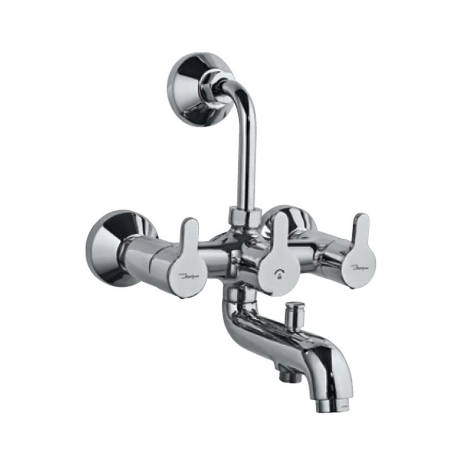 Jaquar-Wall Mixer 3-in-1 System with Provision for both Hand Shower and OverheadShower Complete with 115mm Long Bend Pipe, Connecting Legs & Wall Flange (without Hand & Overhead Shower) FUS-29281