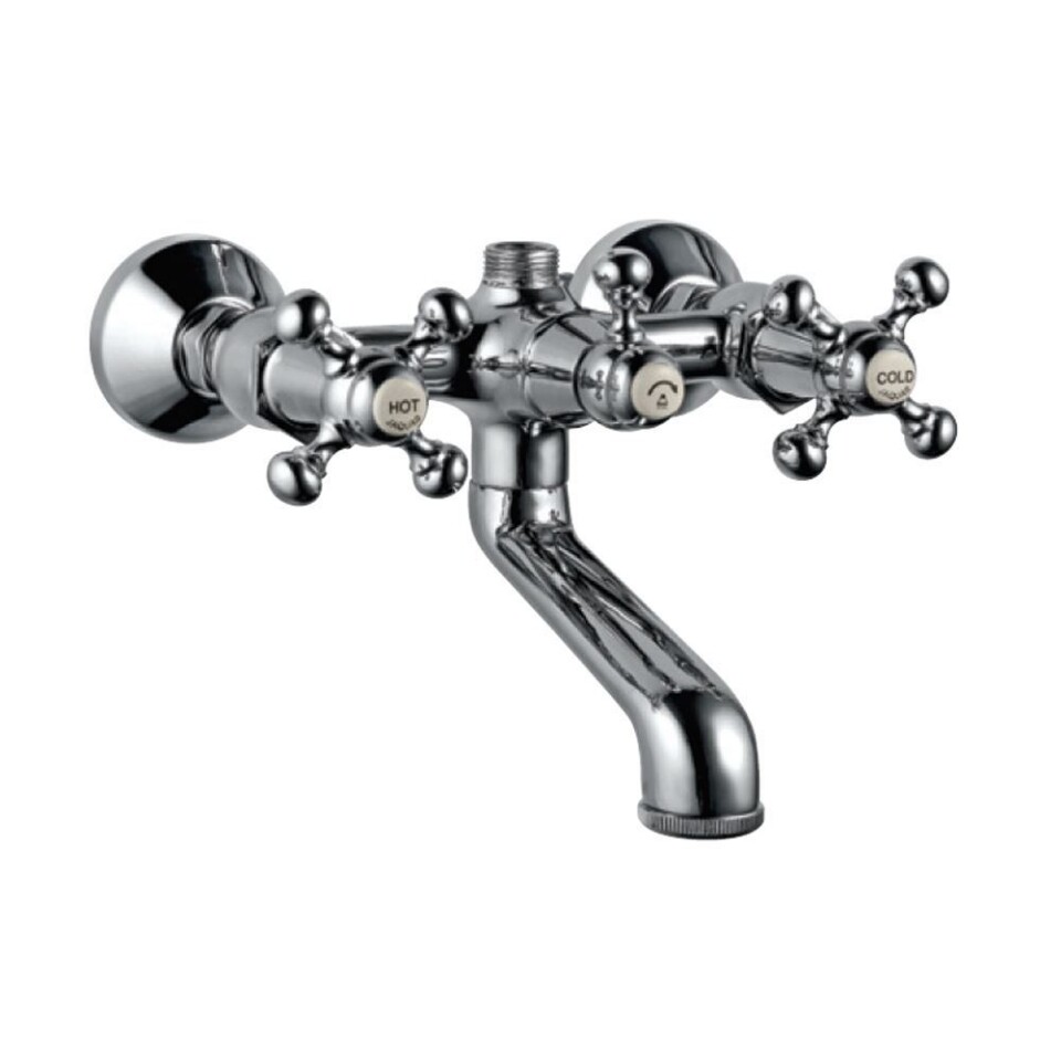 Jaquar -Wall Mixer with Telephone Shower Arrangement, Connecting Legs & Wall Flanges but without Crutch & Telephone Shower QQT-7217
